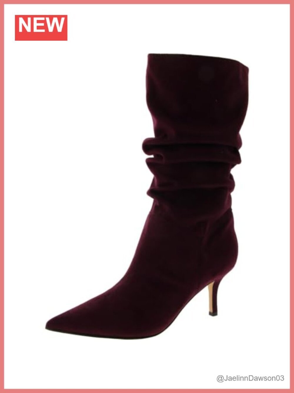 Nine West Mycki Mid-Calf Stiletto Heel Boots Pointed Toe Fabric